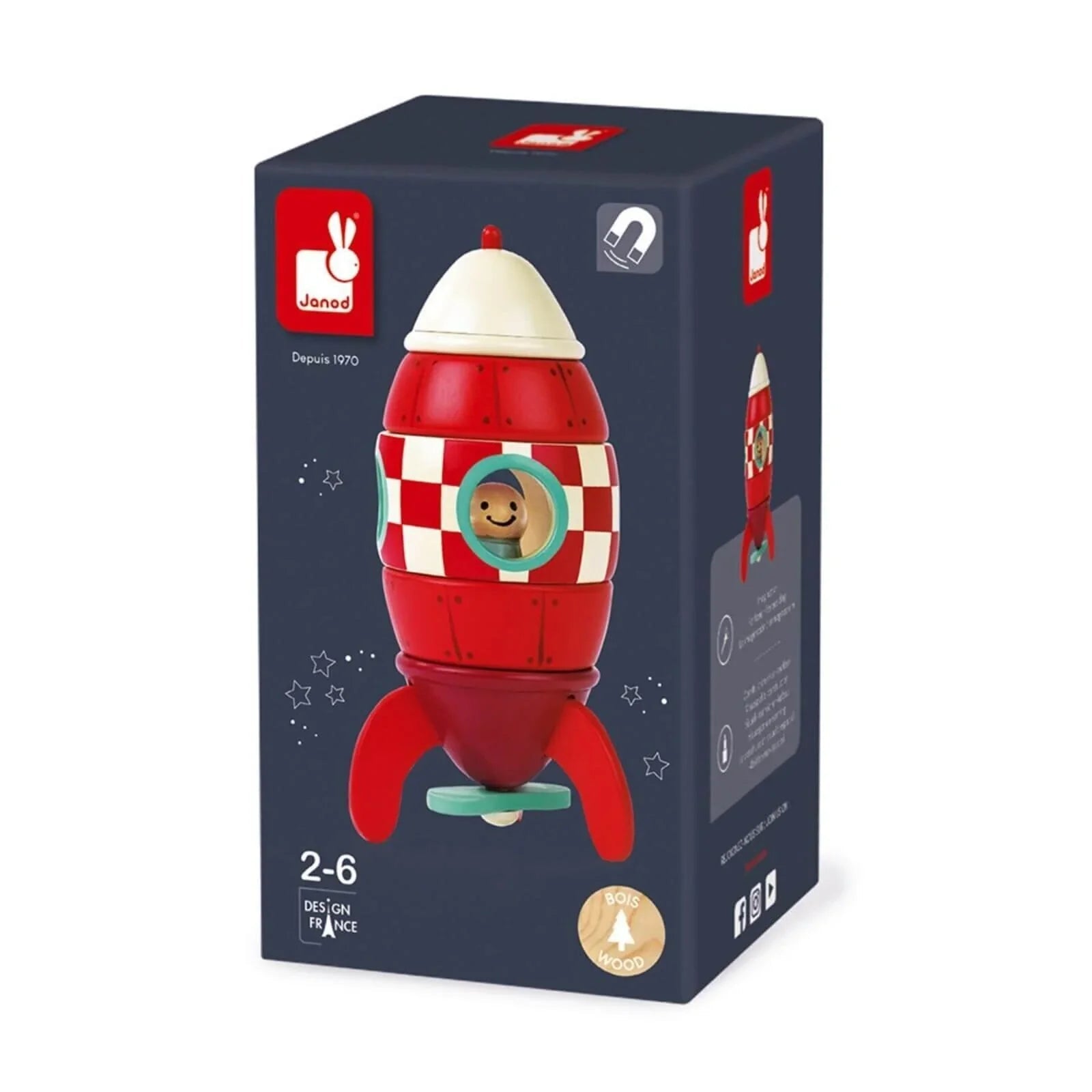 Janod Small Magnetic Rocket - mezetto ebebek ebebek