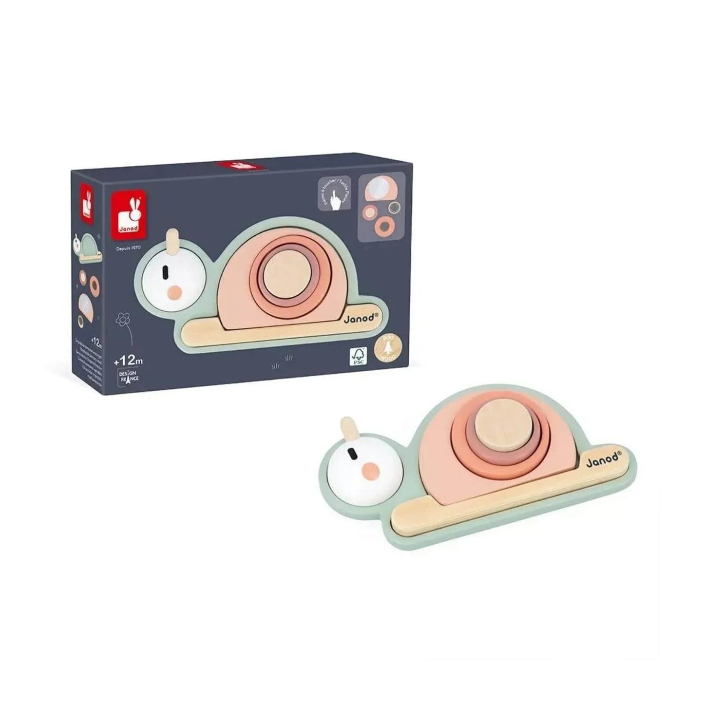 Janod Stackable Sensory Snail Sweet Cocoon - mezetto ebebek ebebek