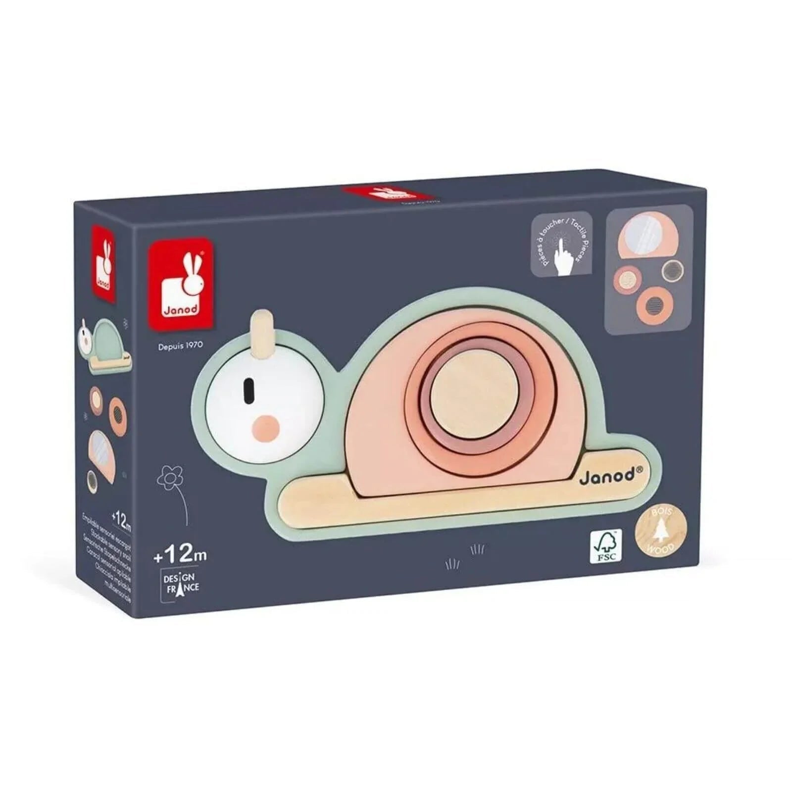Janod Stackable Sensory Snail Sweet Cocoon - mezetto ebebek ebebek