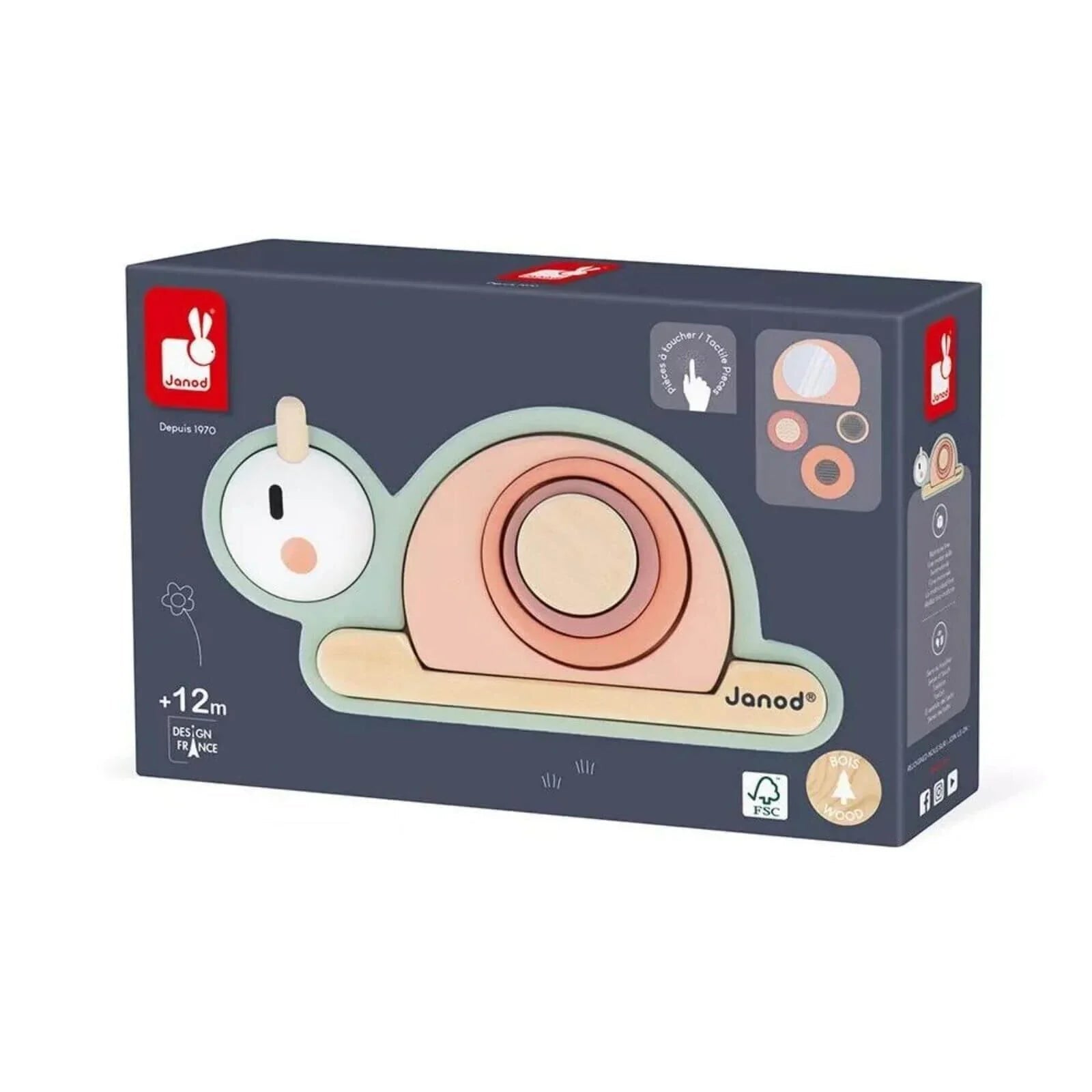 Janod Stackable Sensory Snail Sweet Cocoon - mezetto ebebek ebebek
