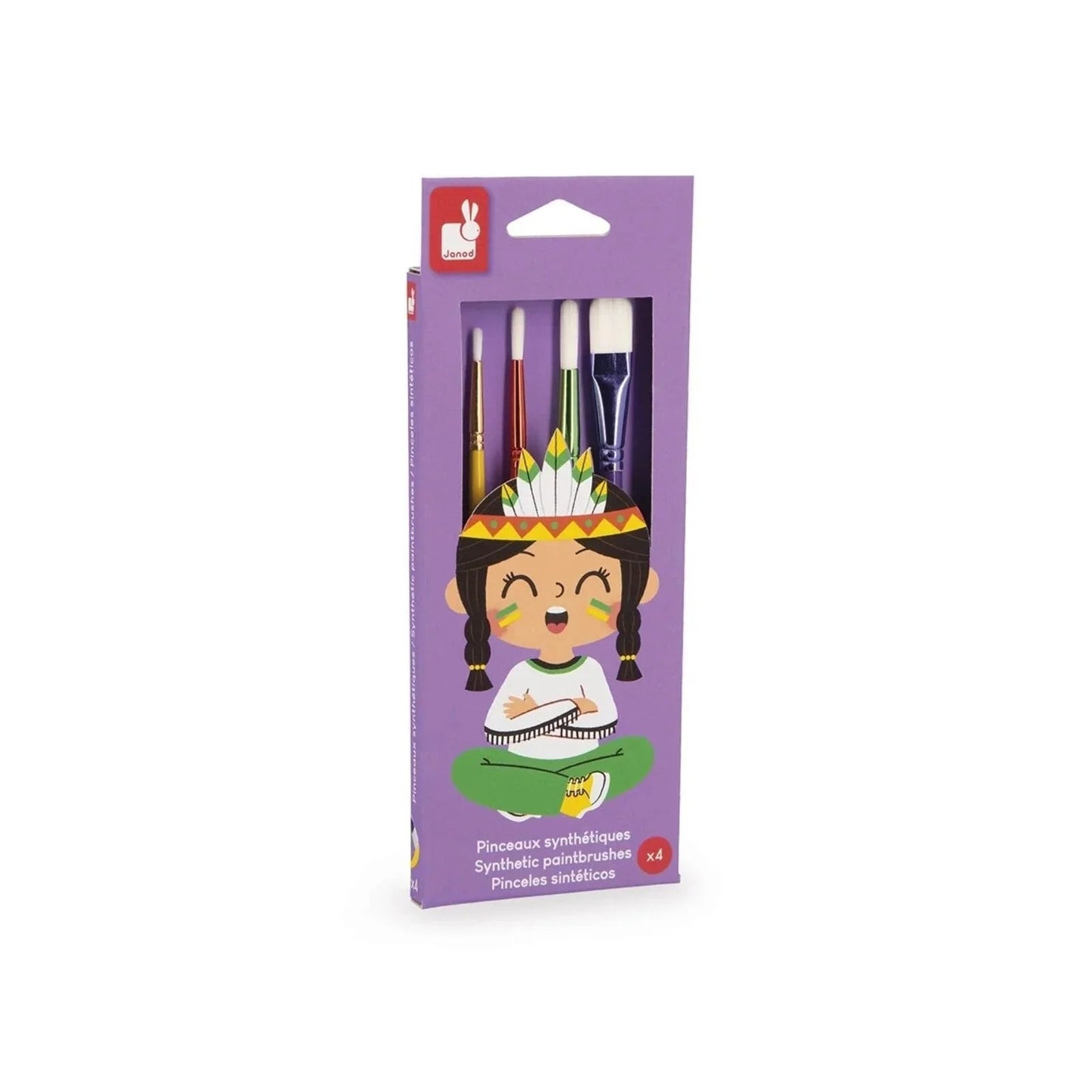 Janod Synthentic Paint Brushes 4 pcs - mezetto ebebek ebebek