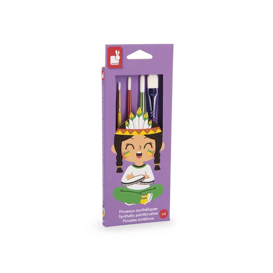 Janod Synthentic Paint Brushes 4 pcs - mezetto ebebek ebebek