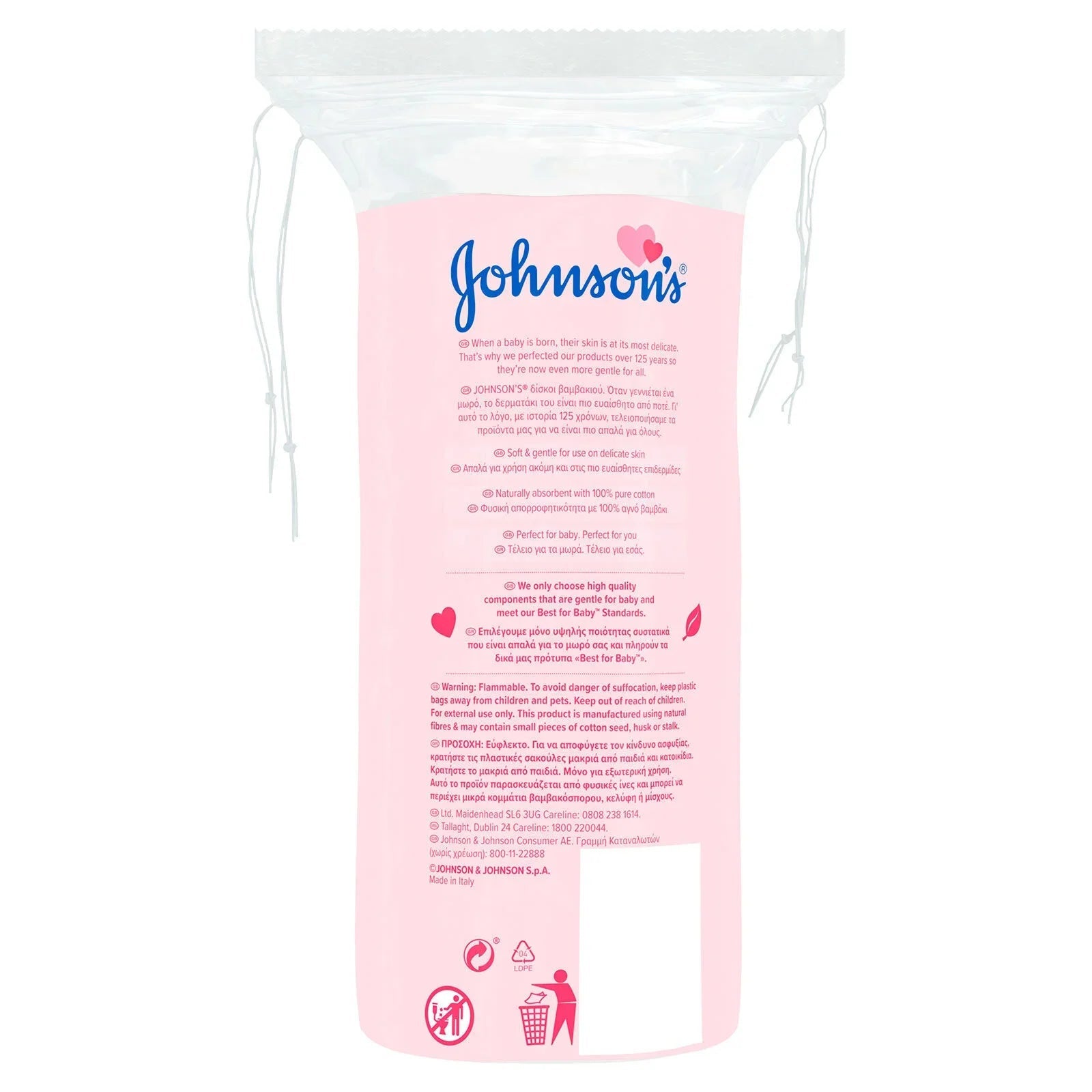 Johnson's Baby Cotton Pads 50 pads - mezetto ebebek ebebek