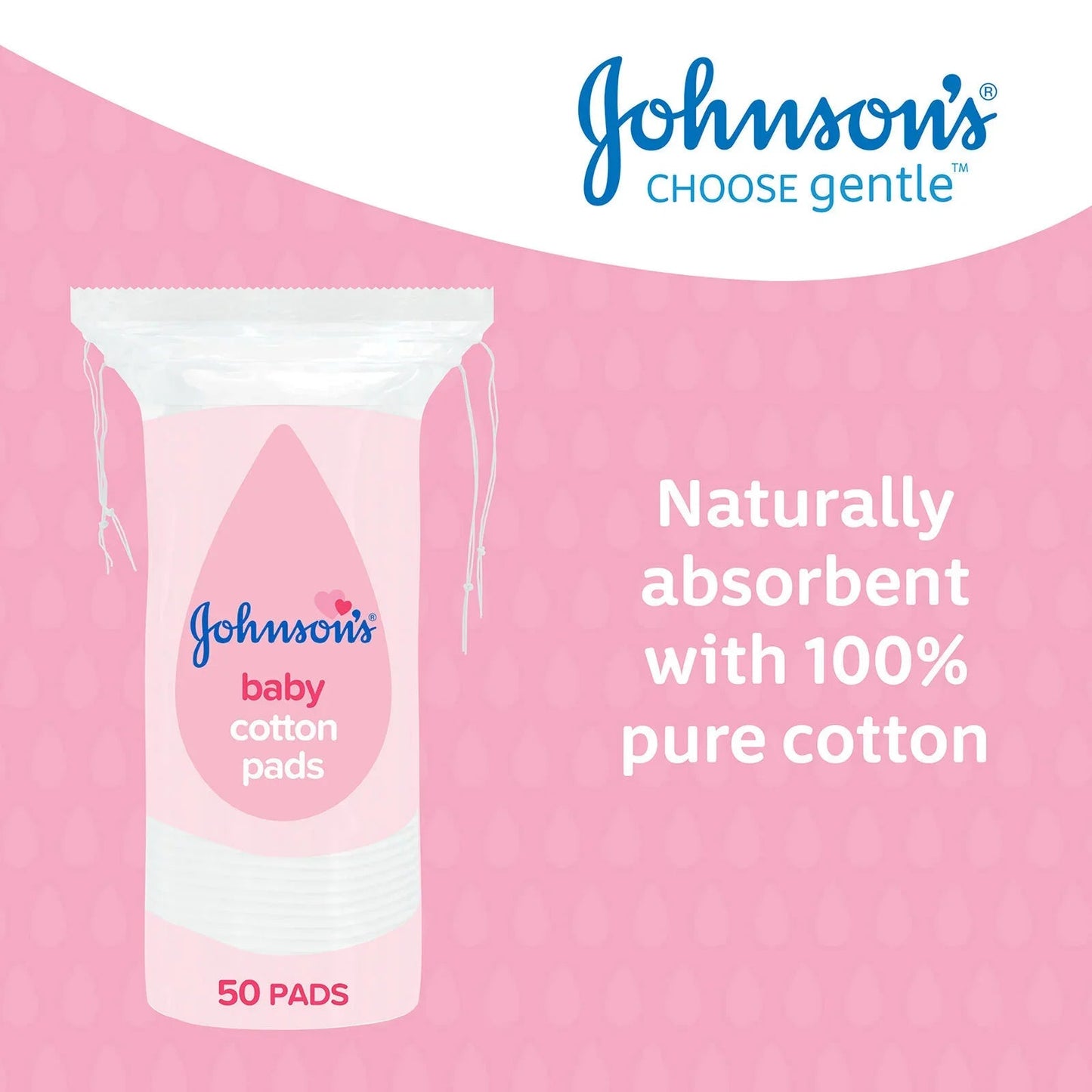 Johnson's Baby Cotton Pads 50 pads - mezetto ebebek ebebek