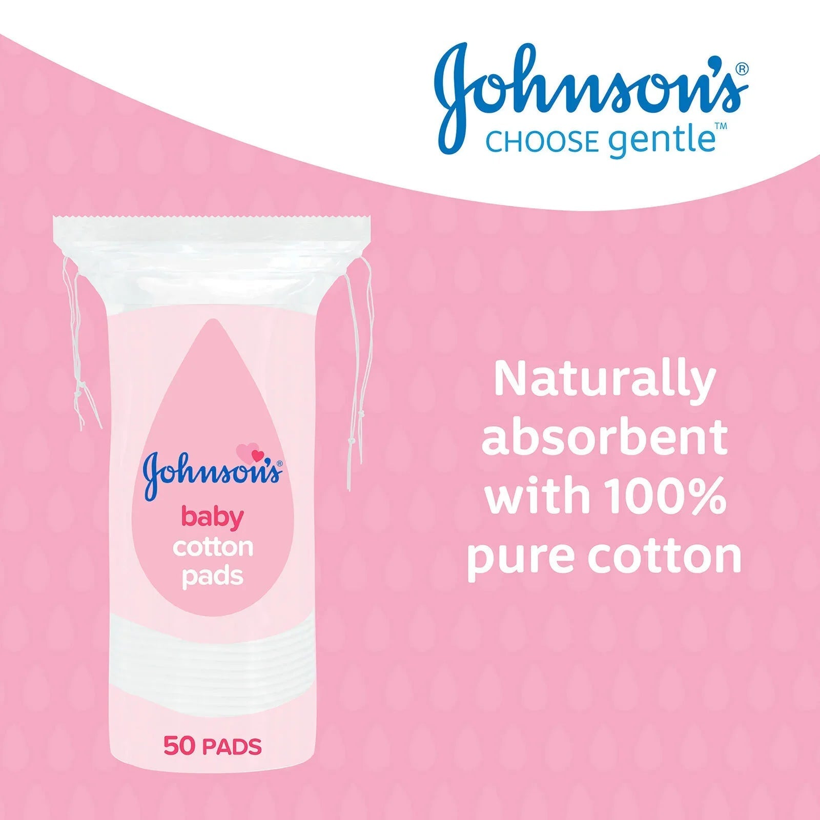 Johnson's Baby Cotton Pads 50 pads - mezetto ebebek ebebek