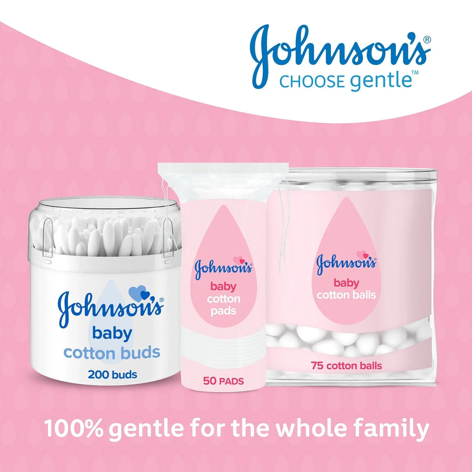 Johnson's Baby Cotton Pads 50 pads - mezetto ebebek ebebek