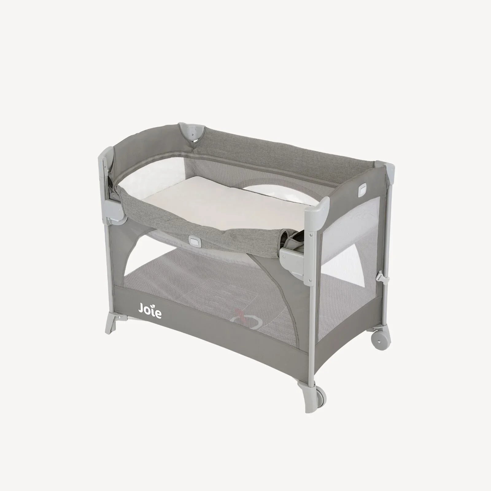 Joie Kubbie Sleep Bedside Travel Cot - Foggy Grey - mezetto ebebek ebebek