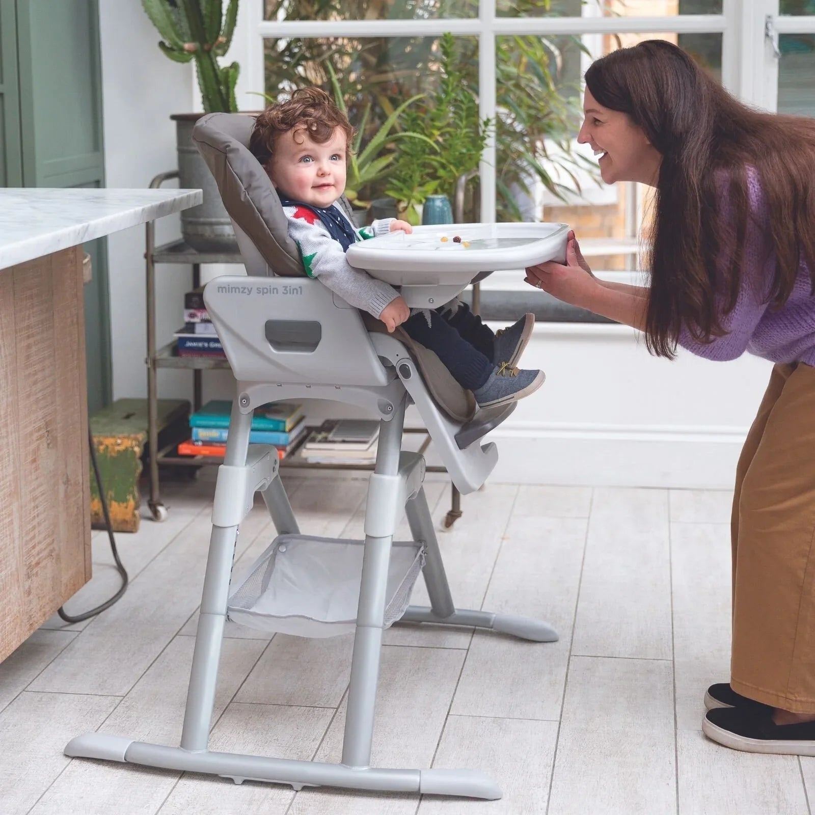 Joie Mimzy Spin 3 - in - 1 Highchair - Geometric Mountains - mezetto ebebek ebebek