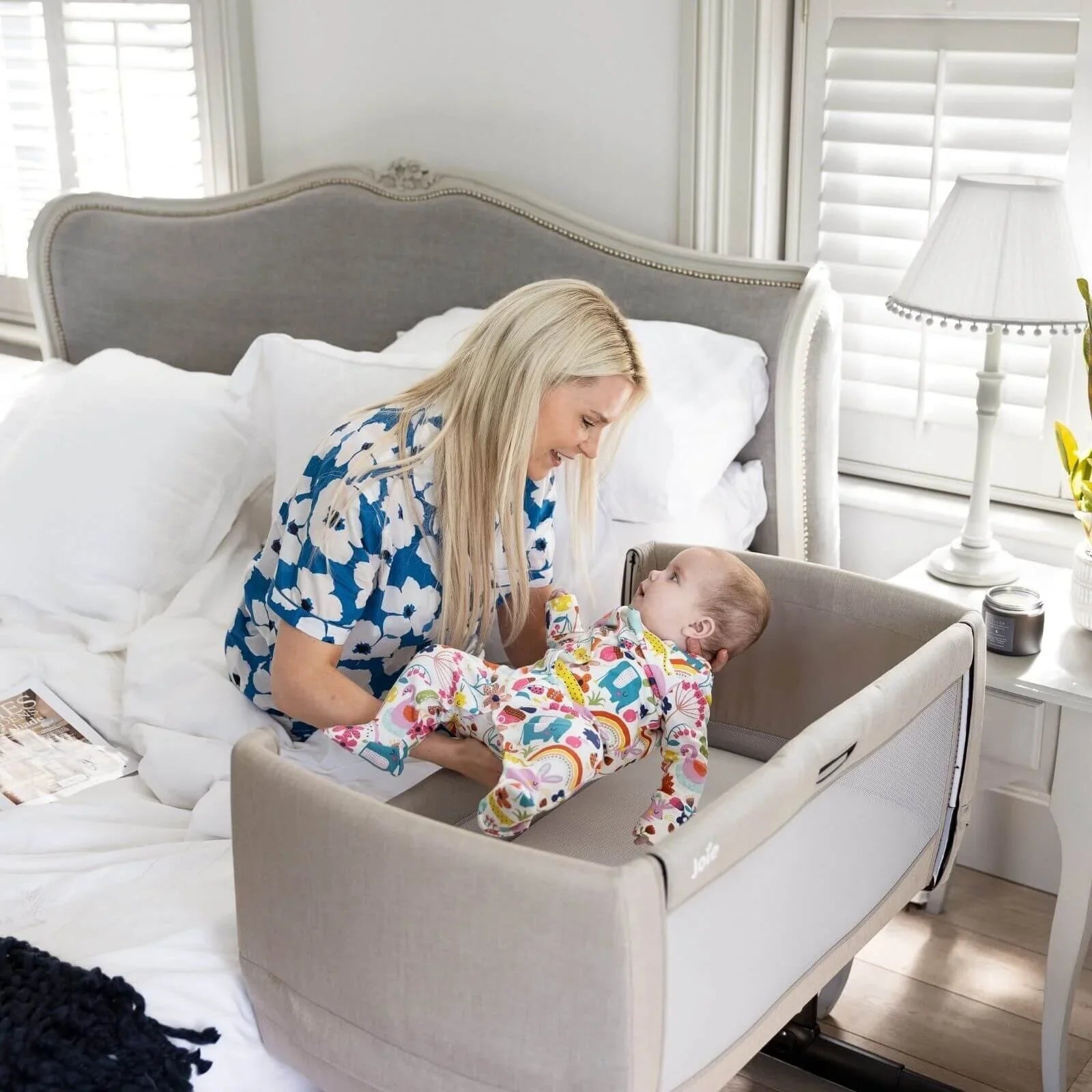 Joie Roomie Go Bedside Crib - Shale - mezetto ebebek ebebek