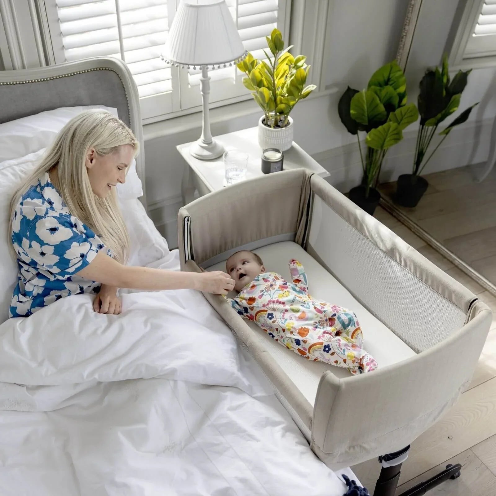 Joie Roomie Go Bedside Crib - Shale - mezetto ebebek ebebek