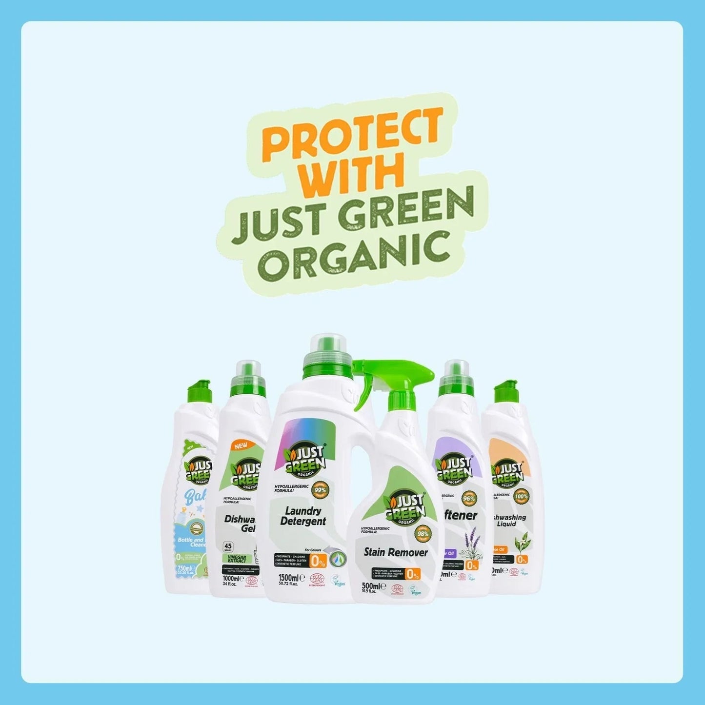 Just Green Organic Baby Bottle & Nipple Cleaner 750ml - mezetto ebebek ebebek