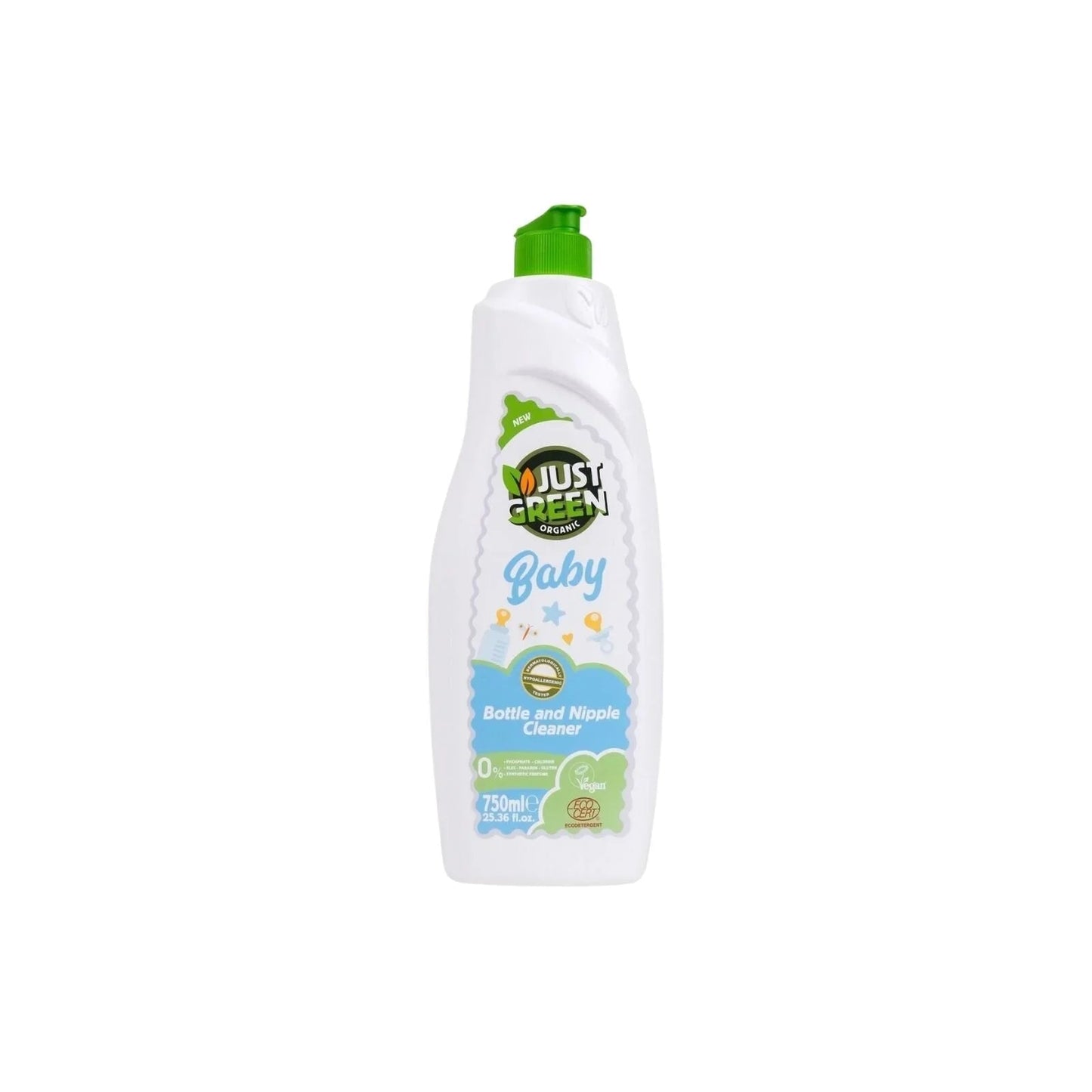 Just Green Organic Baby Bottle & Nipple Cleaner 750ml - mezetto ebebek ebebek