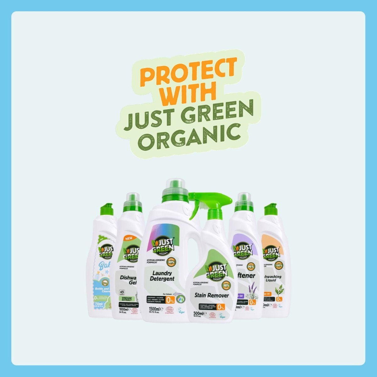 Just Green Organic Baby Laundry Liquid 1500ml - mezetto ebebek ebebek
