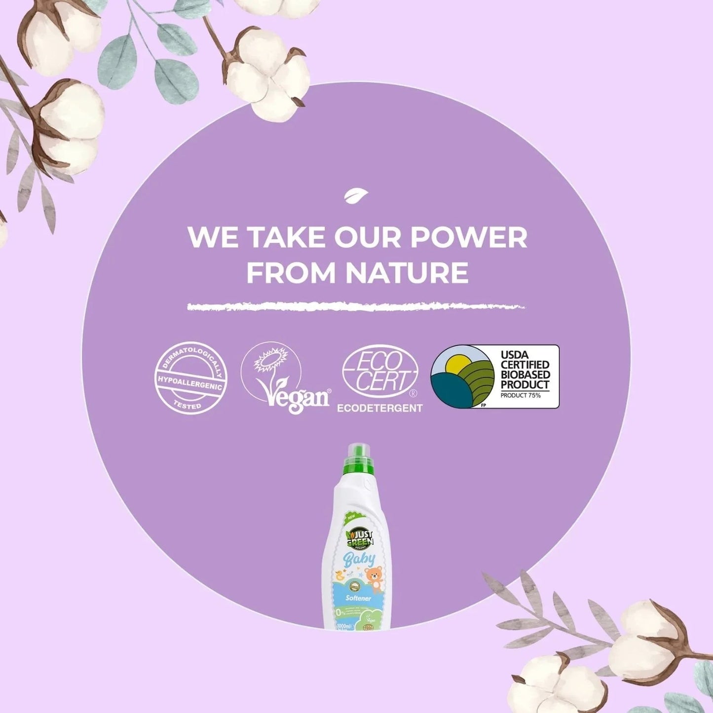 Just Green Organic Baby Laundry Softener 1000ml - mezetto ebebek ebebek