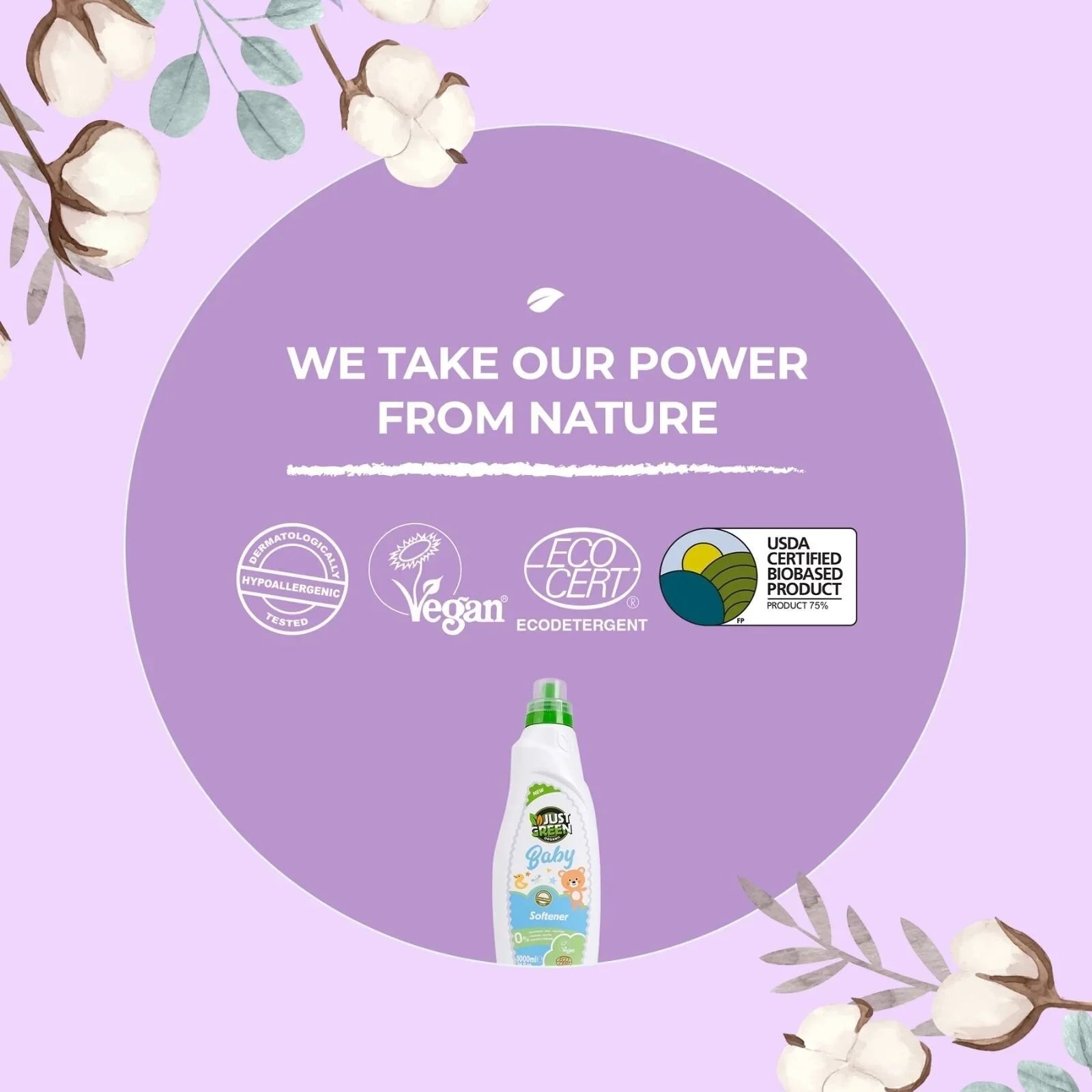 Just Green Organic Baby Laundry Softener 1000ml - mezetto ebebek ebebek