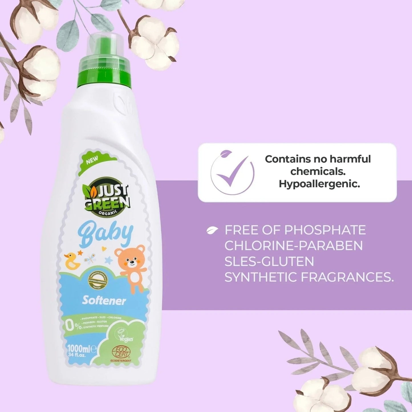 Just Green Organic Baby Laundry Softener 1000ml - mezetto ebebek ebebek