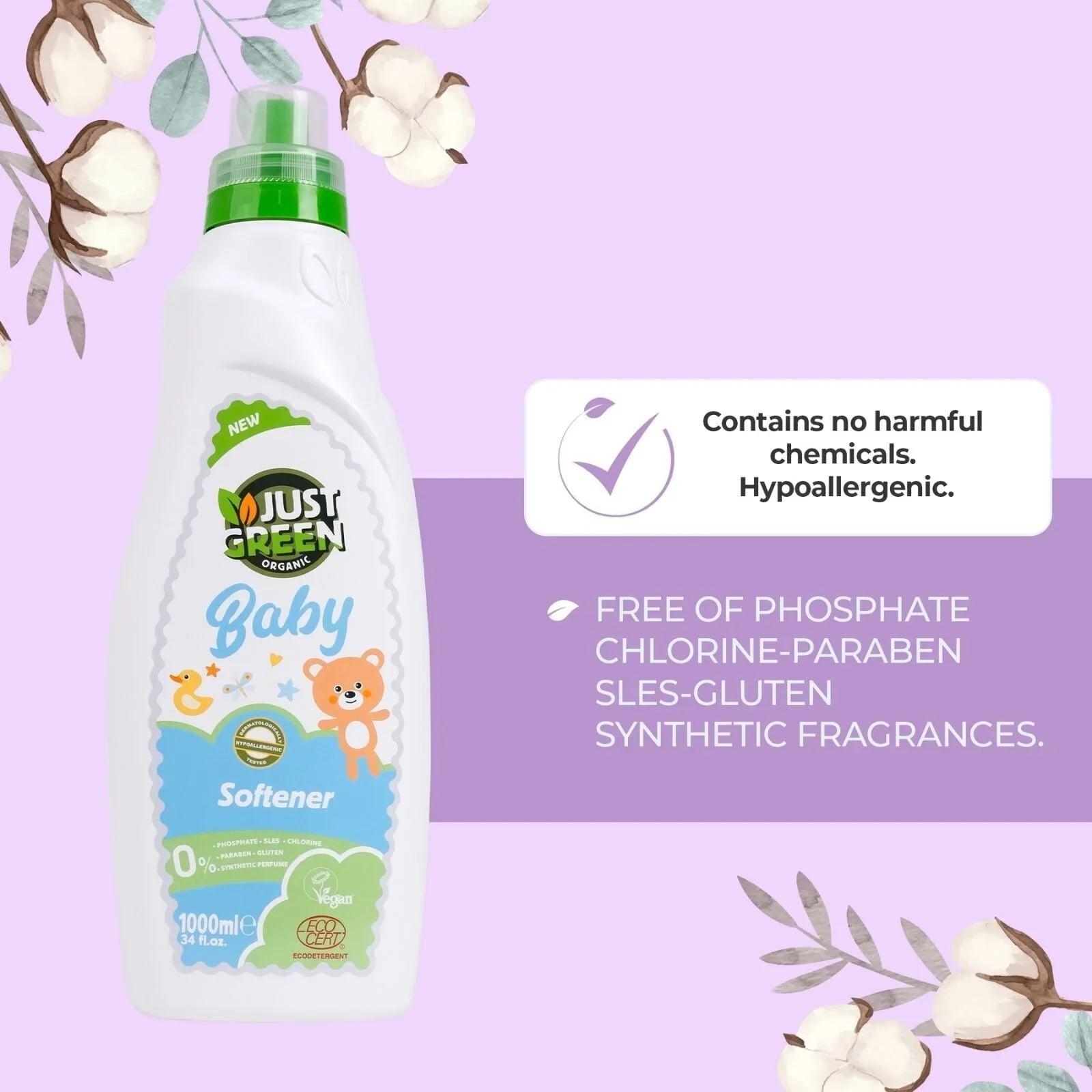 Just Green Organic Baby Laundry Softener 1000ml - mezetto ebebek ebebek