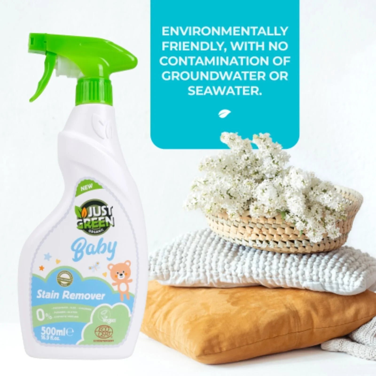 Just Green Organic Baby Stain Remover 500ml - mezetto ebebek ebebek