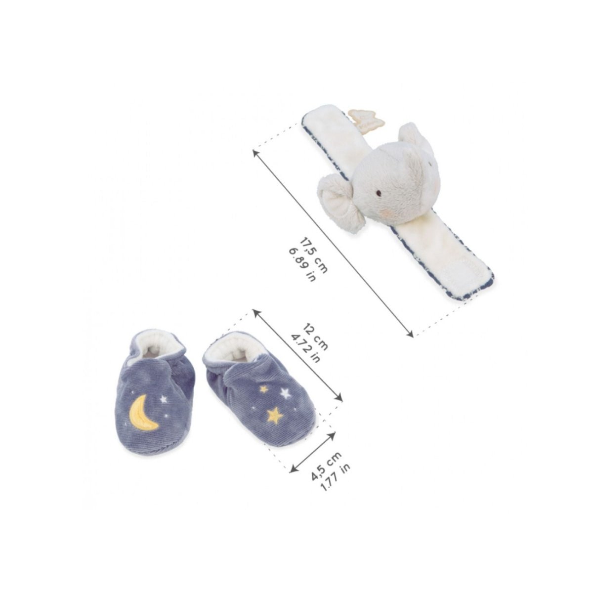 Kaloo Rattle & Slippers - Elephant - mezetto ebebek ebebek