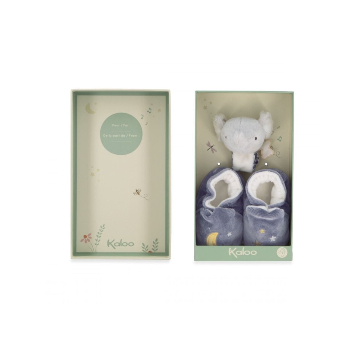 Kaloo Rattle & Slippers - Elephant - mezetto ebebek ebebek