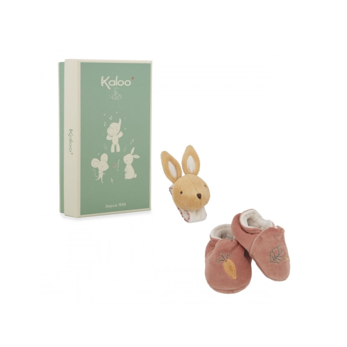 Kaloo Rattle & Slippers - Rabbit - mezetto ebebek ebebek