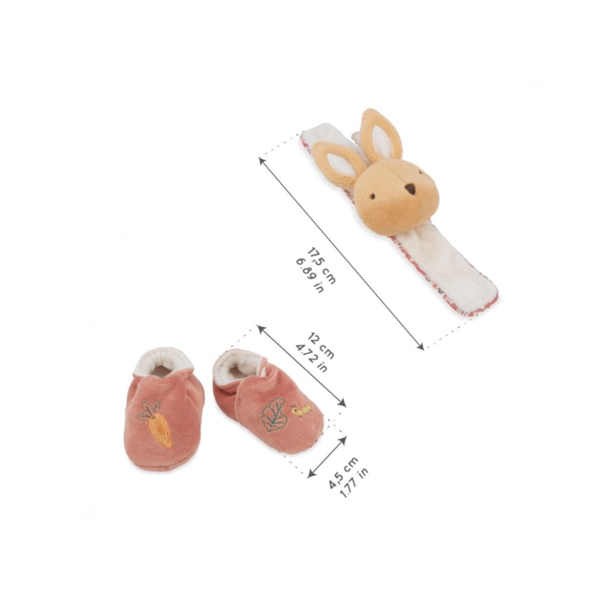 Kaloo Rattle & Slippers - Rabbit - mezetto ebebek ebebek