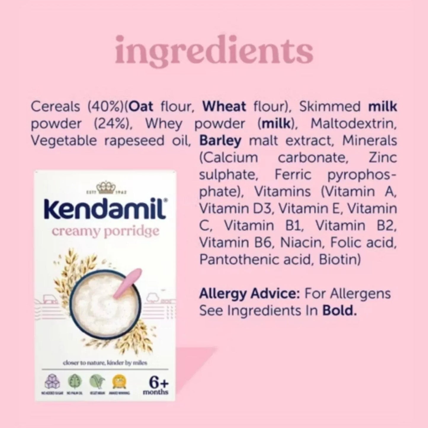 Kendamil Creamy Oat Porridge 6+ months 150g - mezetto ebebek ebebek
