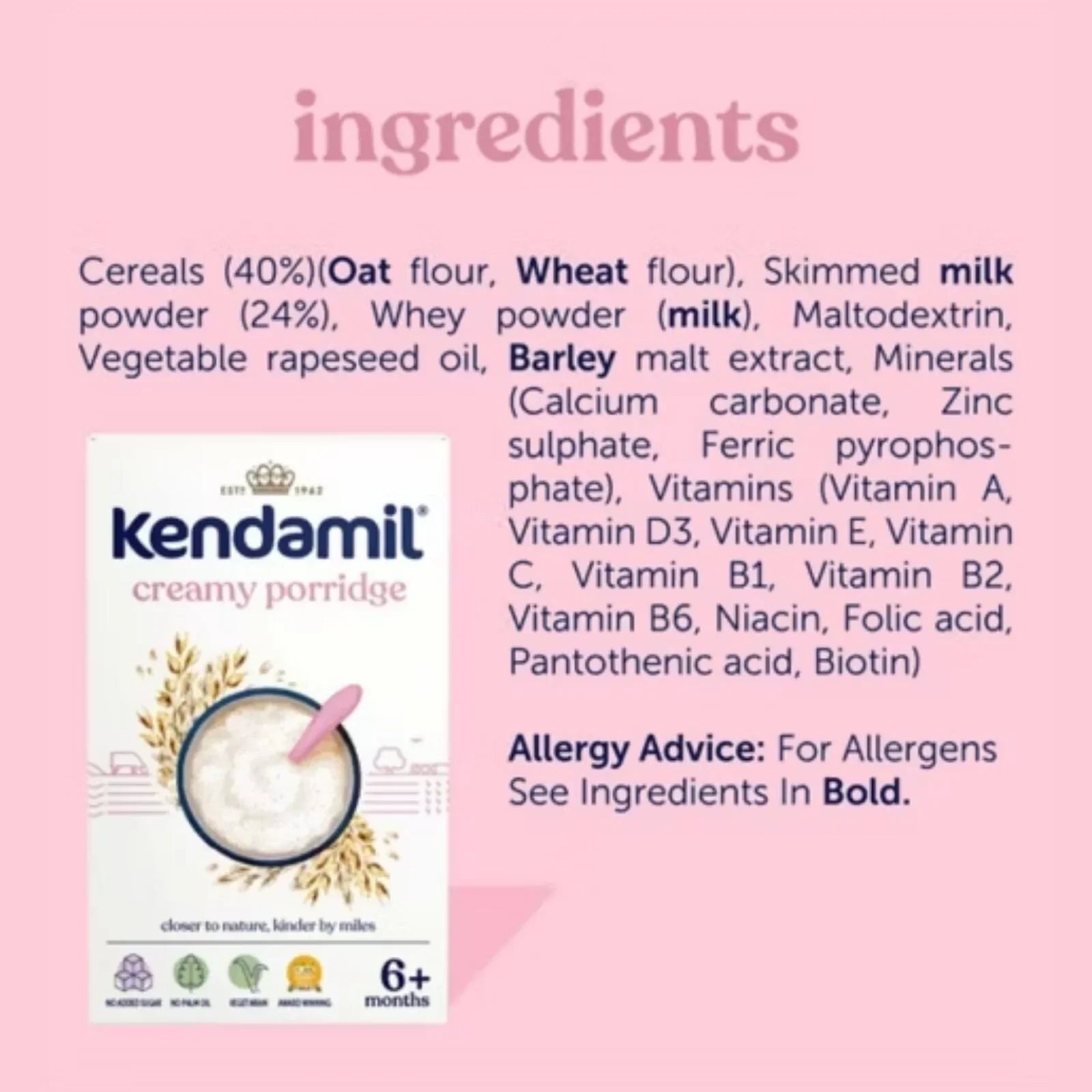 Kendamil Creamy Oat Porridge 6+ months 150g - mezetto ebebek ebebek