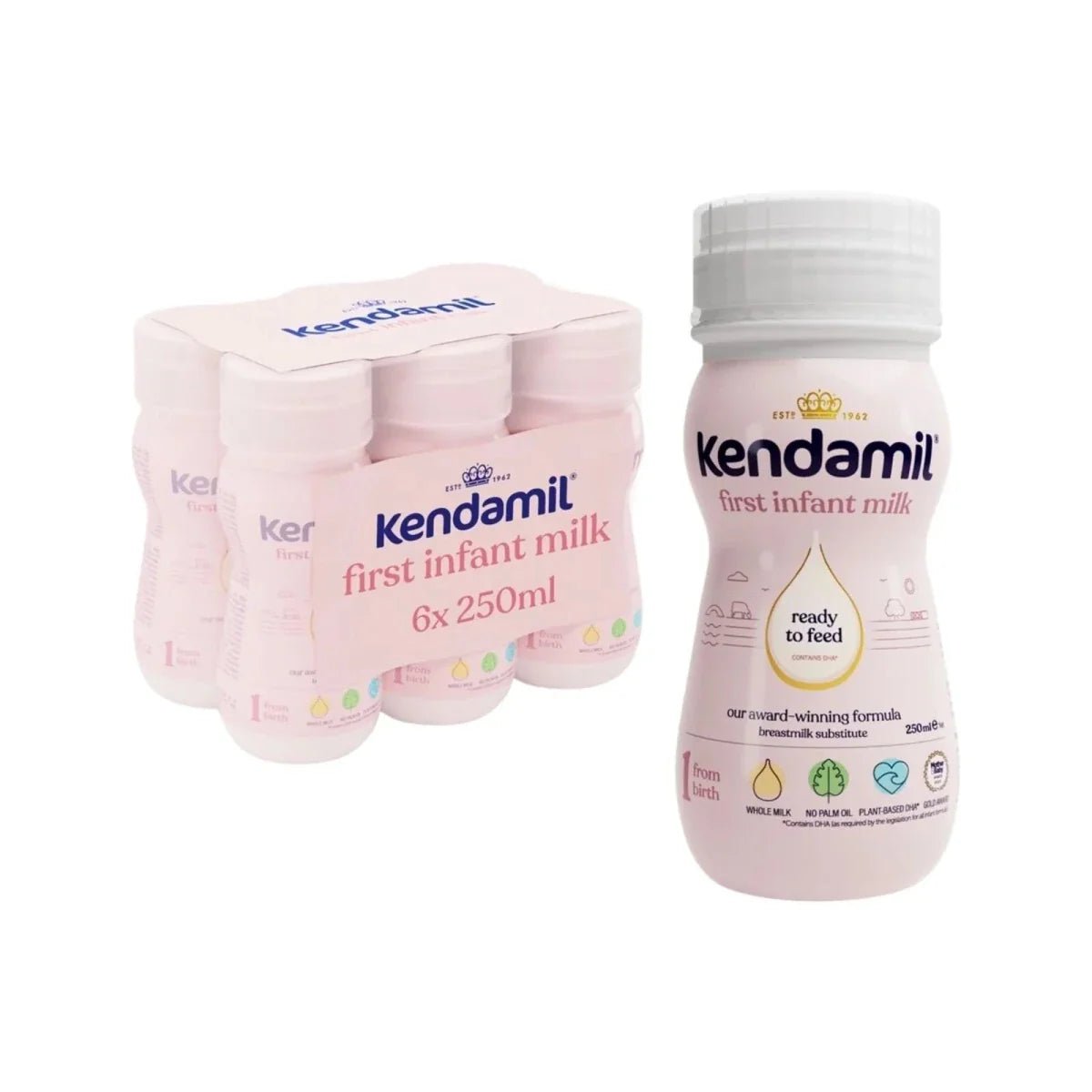 Kendamil Ready To Feed Stage 1 First Infant Milk from Birth 1500ml (6x250ml) - mezetto ebebek ebebek
