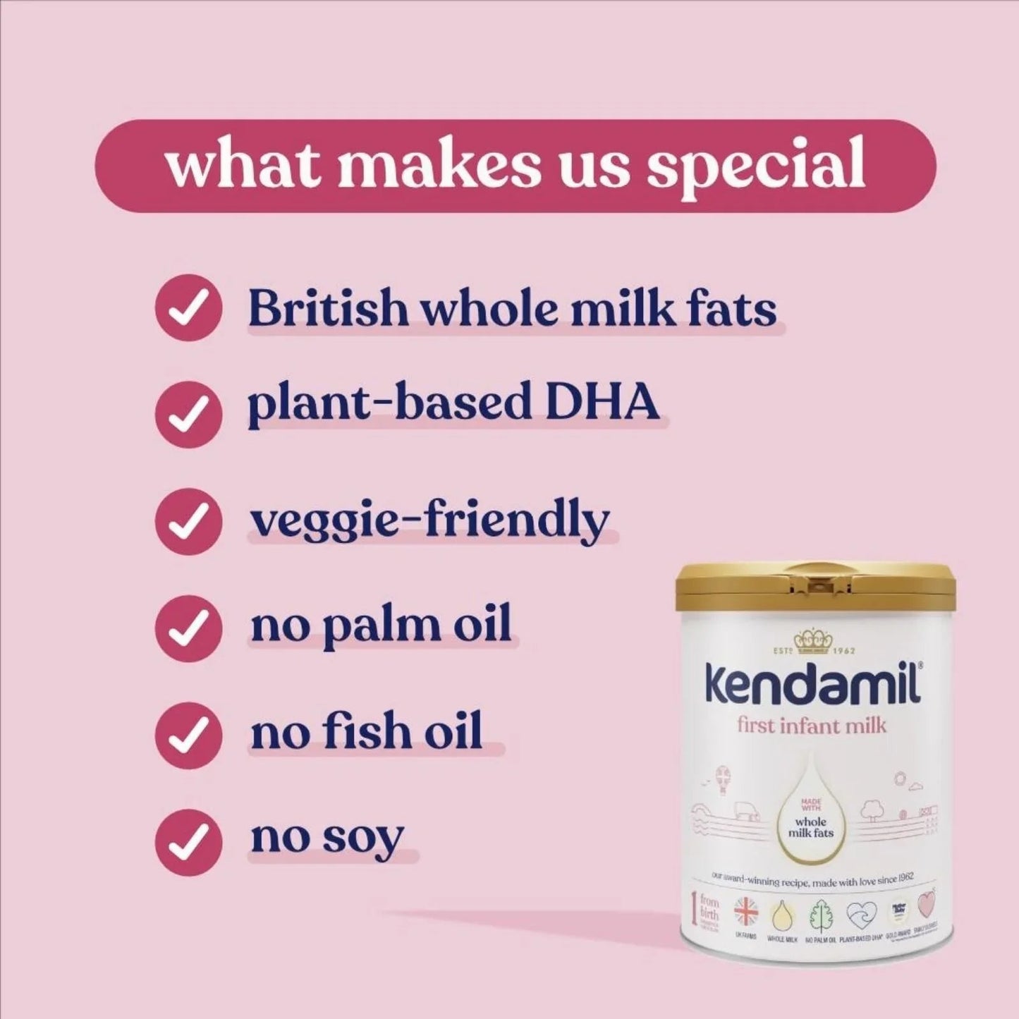 Kendamil Stage 1 First Infant Milk Formula from Birth 800g - mezetto ebebek ebebek