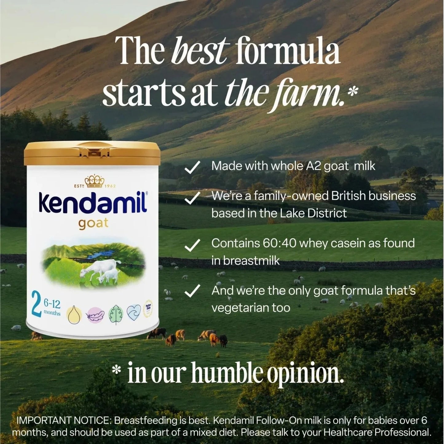 Kendamil Stage 2 Goat Follow - On Milk 6 - 12 months 800g - mezetto ebebek ebebek