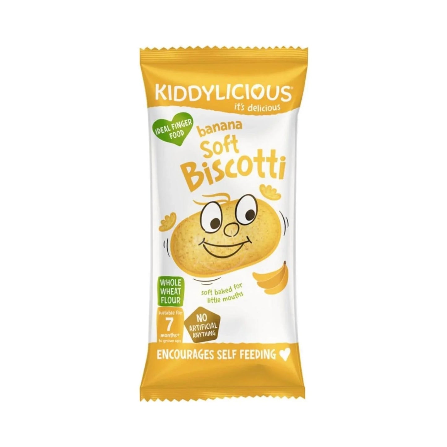 Kiddylicious Banana Soft Biscotti 7+ months 120g (6x20g) - mezetto ebebek ebebek