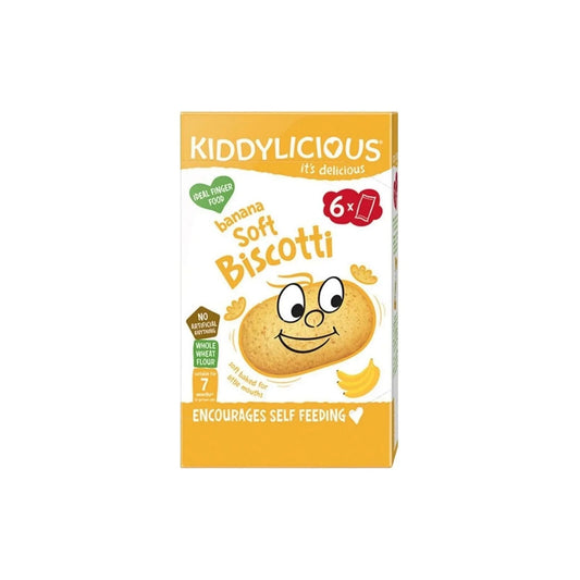 Kiddylicious Banana Soft Biscotti 7+ months 120g (6x20g) - mezetto ebebek ebebek