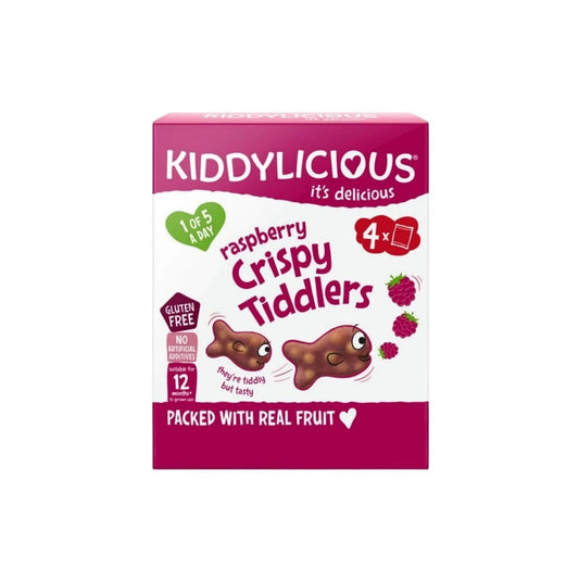 Kiddylicious Raspberry Crispy Tiddlers Multi 12+ months 48g (4x12g) - mezetto ebebek ebebek