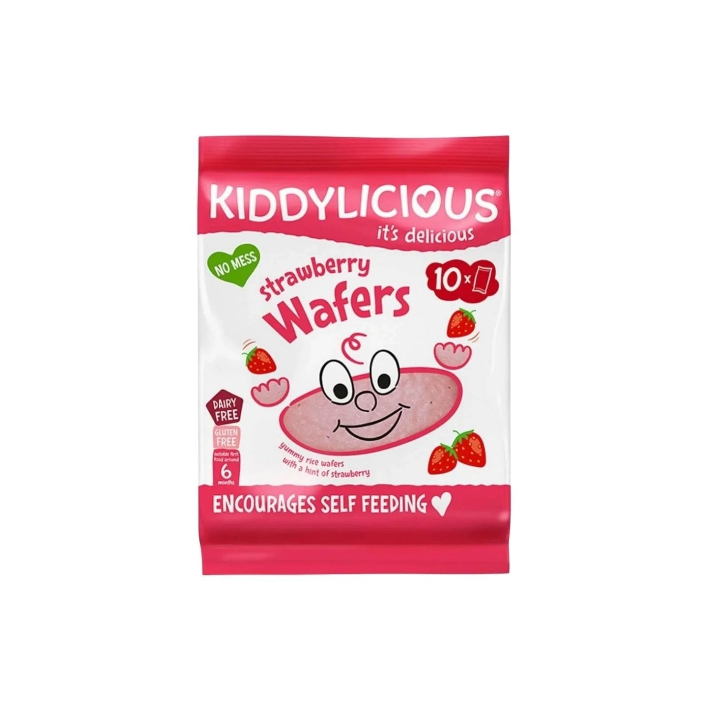 Kiddylicious Strawberry Maxi Wafers 6+ months 40g (10x4g) - mezetto ebebek ebebek