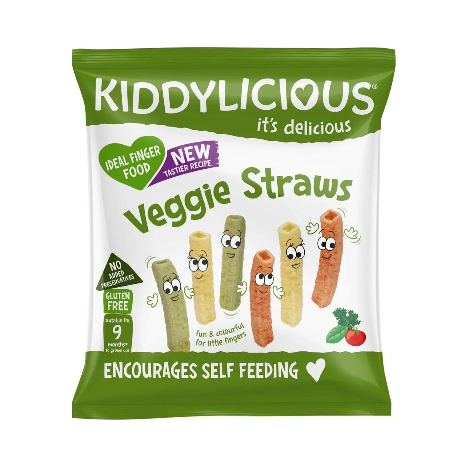 Kiddylicious Veggie Straws Multi 9+ months 48g (4x12g) - mezetto ebebek ebebek