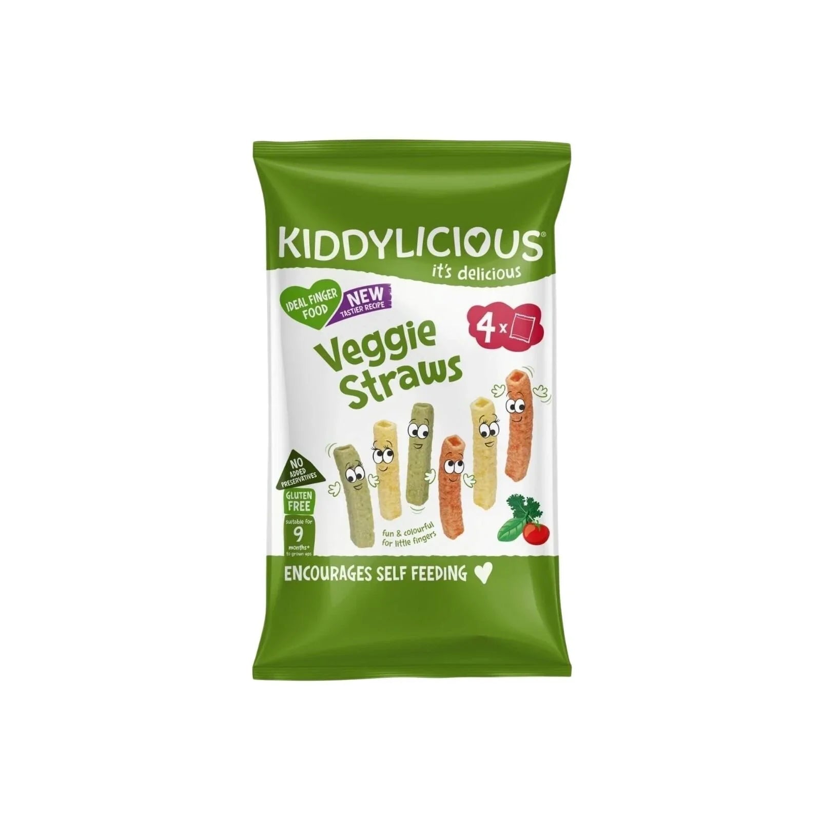 Kiddylicious Veggie Straws Multi 9+ months 48g (4x12g) - mezetto ebebek ebebek