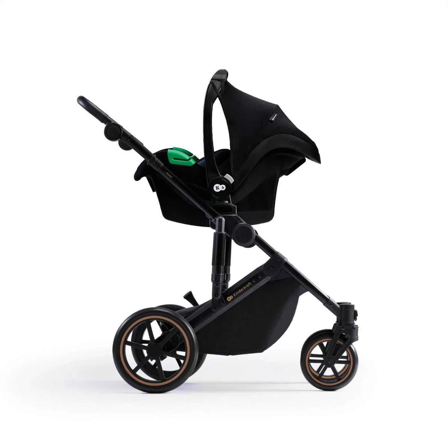 Kinderkraft 3 - in - 1 Mink Pro Prime 2 Travel System with Car Seat - Dark Green - mezetto ebebek ebebek