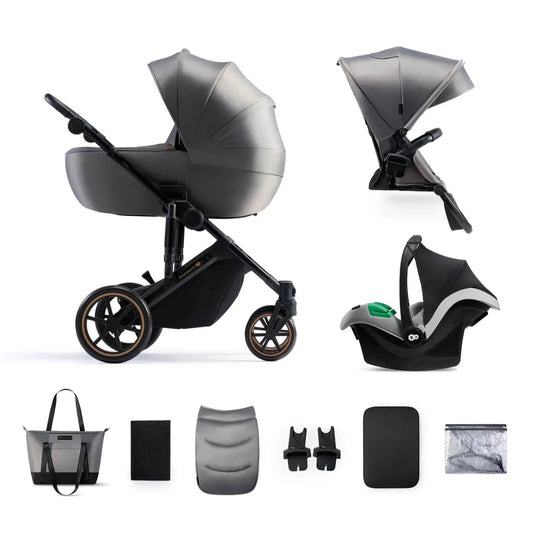 Kinderkraft 3 - in - 1 Mink Pro Prime 2 Travel System with Car Seat - Shadow Grey - mezetto ebebek ebebek
