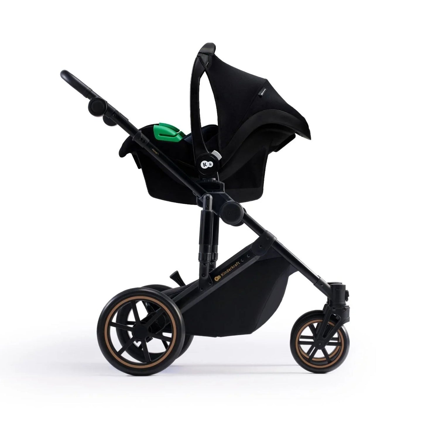 Kinderkraft 3 - in - 1 Mink Pro Prime 2 Travel System with Car Seat - Venezian Black - mezetto ebebek ebebek