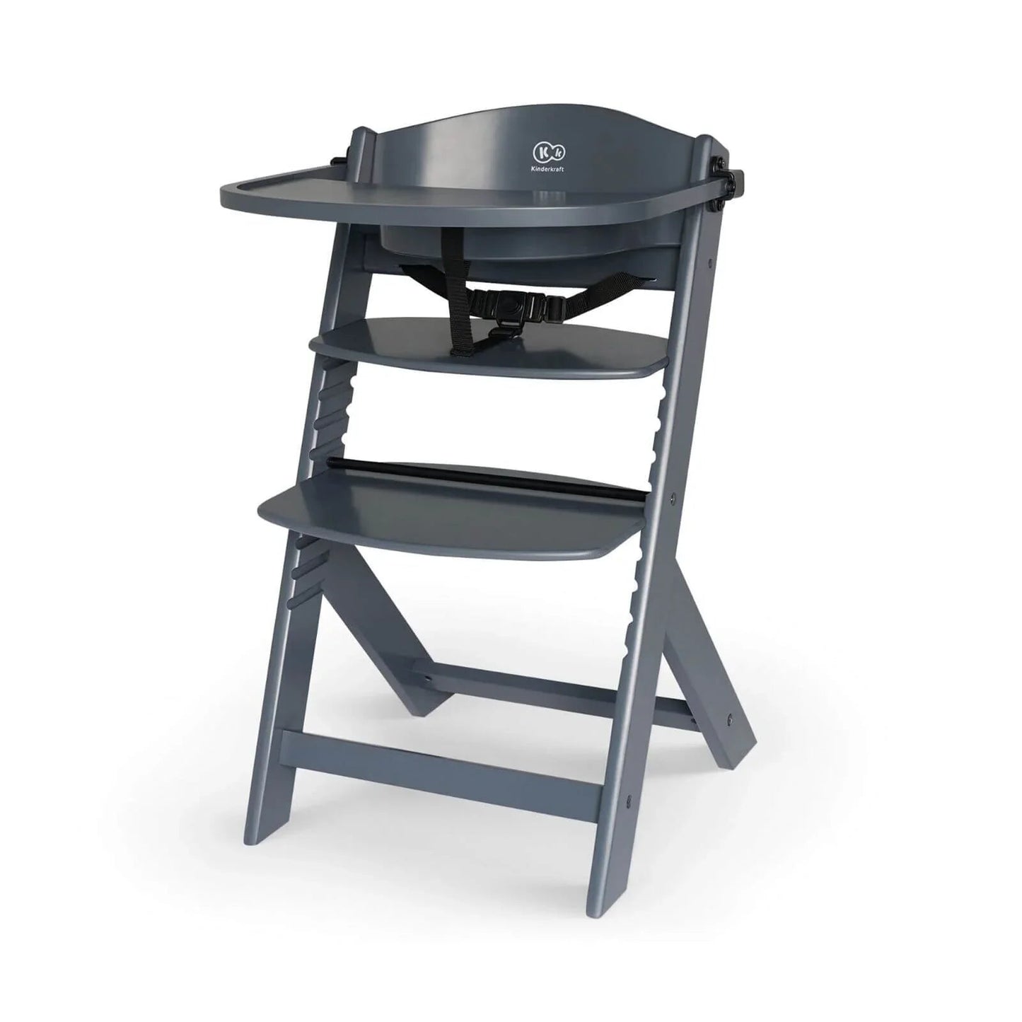 Kinderkraft Enock Wooden Highchair - Full Grey - mezetto ebebek ebebek