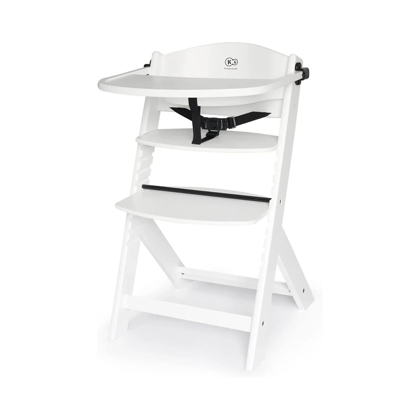 Kinderkraft Enock Wooden Highchair - White - mezetto ebebek ebebek