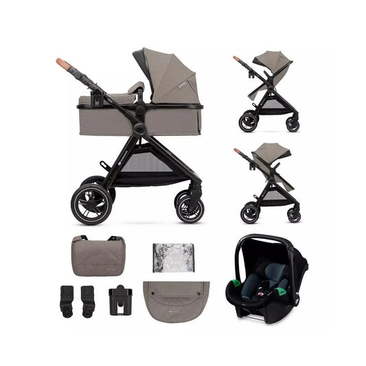 Kinderkraft Esme 3 - in - 1 Travel System with Mink Pro Car Seat - Sand Beige - mezetto ebebek ebebek