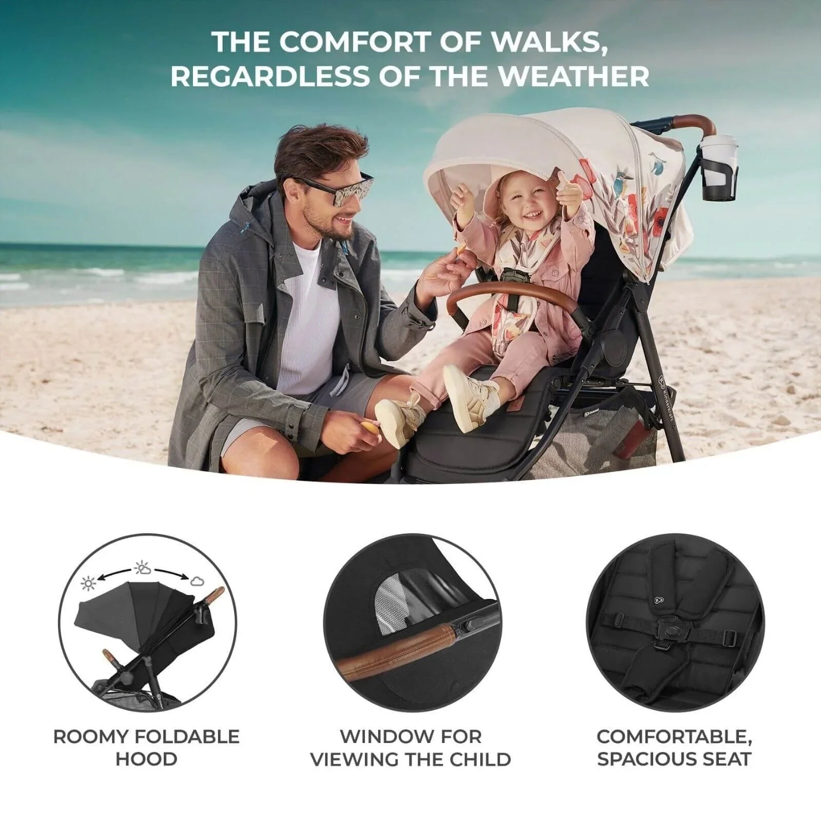 Kinderkraft Grande Plus Baby Stroller - Black - mezetto ebebek ebebek