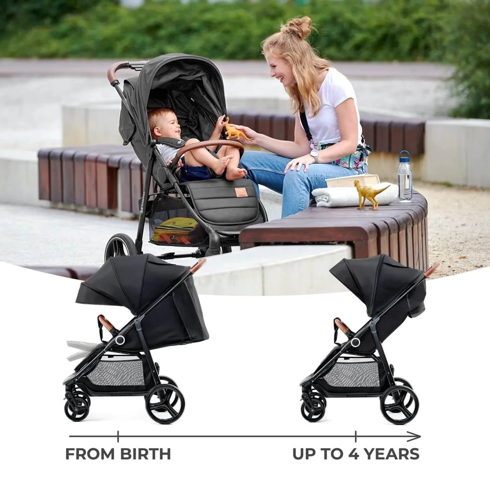 Kinderkraft Grande Plus Baby Stroller - Black - mezetto ebebek ebebek