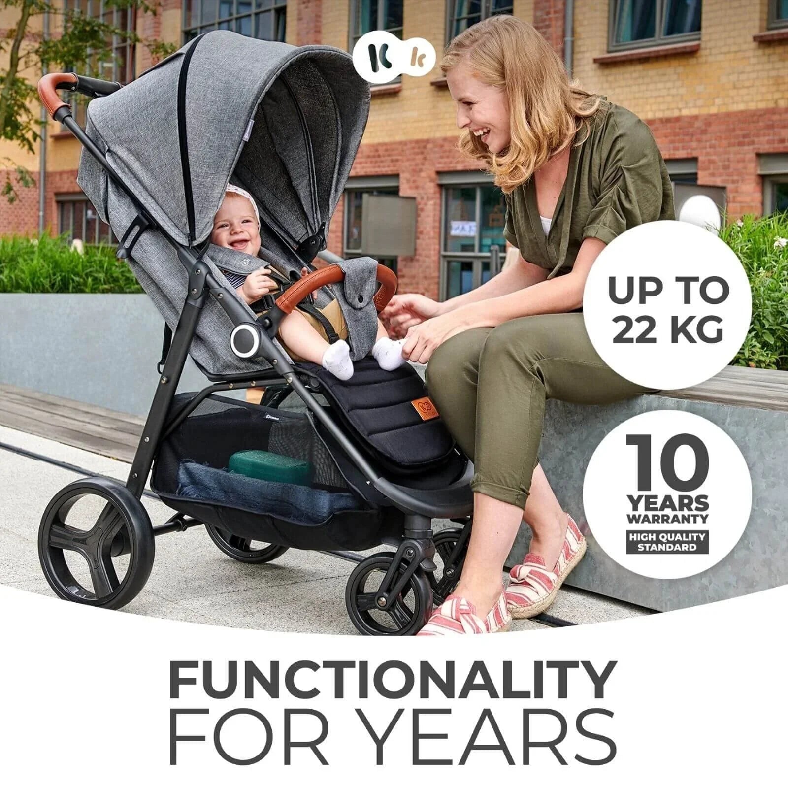 Kinderkraft Grande Plus Baby Stroller - Black - mezetto ebebek ebebek