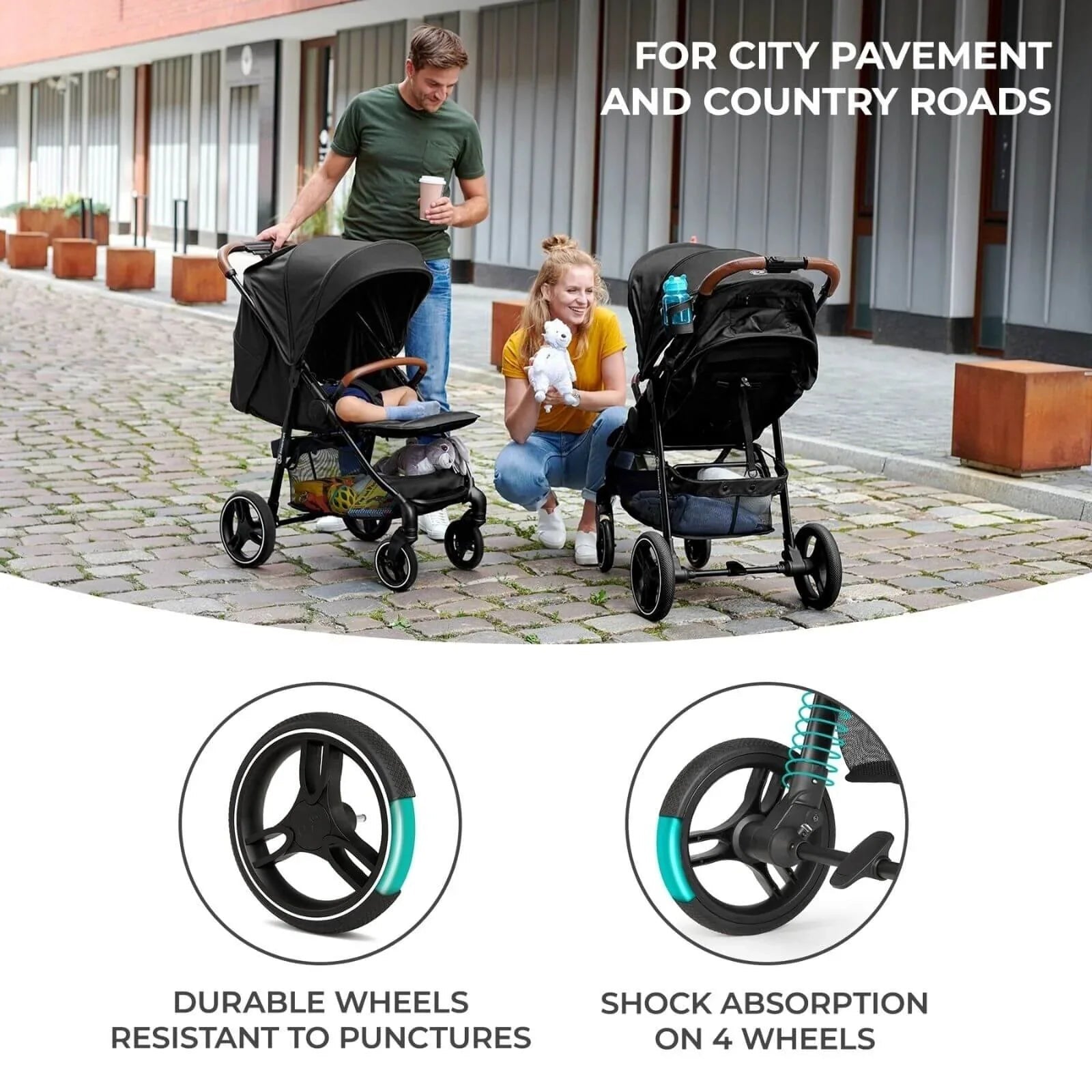 Kinderkraft Grande Plus Baby Stroller - Black - mezetto ebebek ebebek