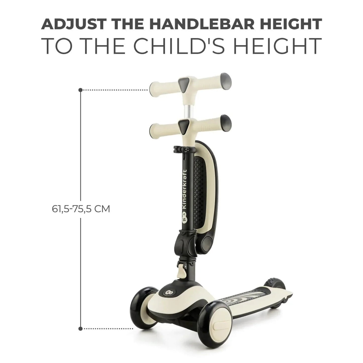Kinderkraft Halley 2 - in - 1 Scooter - White - mezetto ebebek ebebek