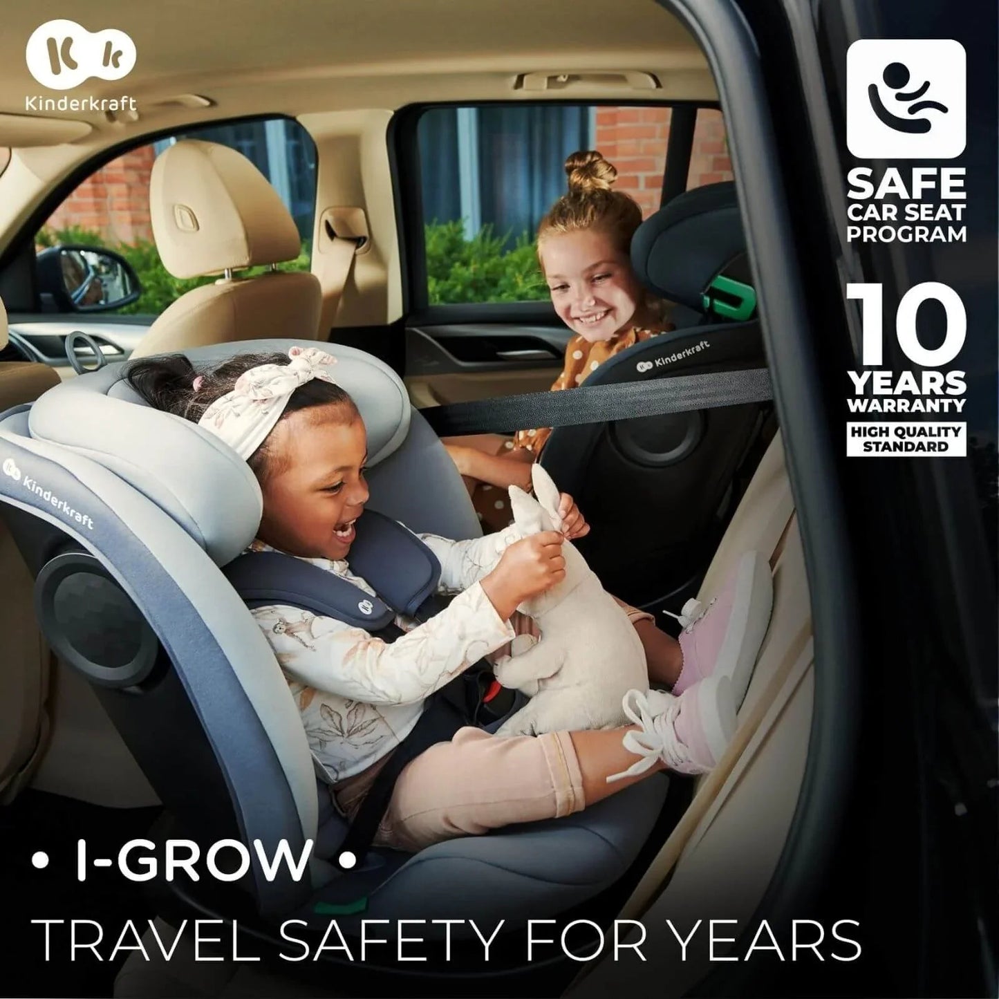 Kinderkraft i - Grow i - Size Car Seat (Birth to 12 Years) - Grey - mezetto ebebek ebebek