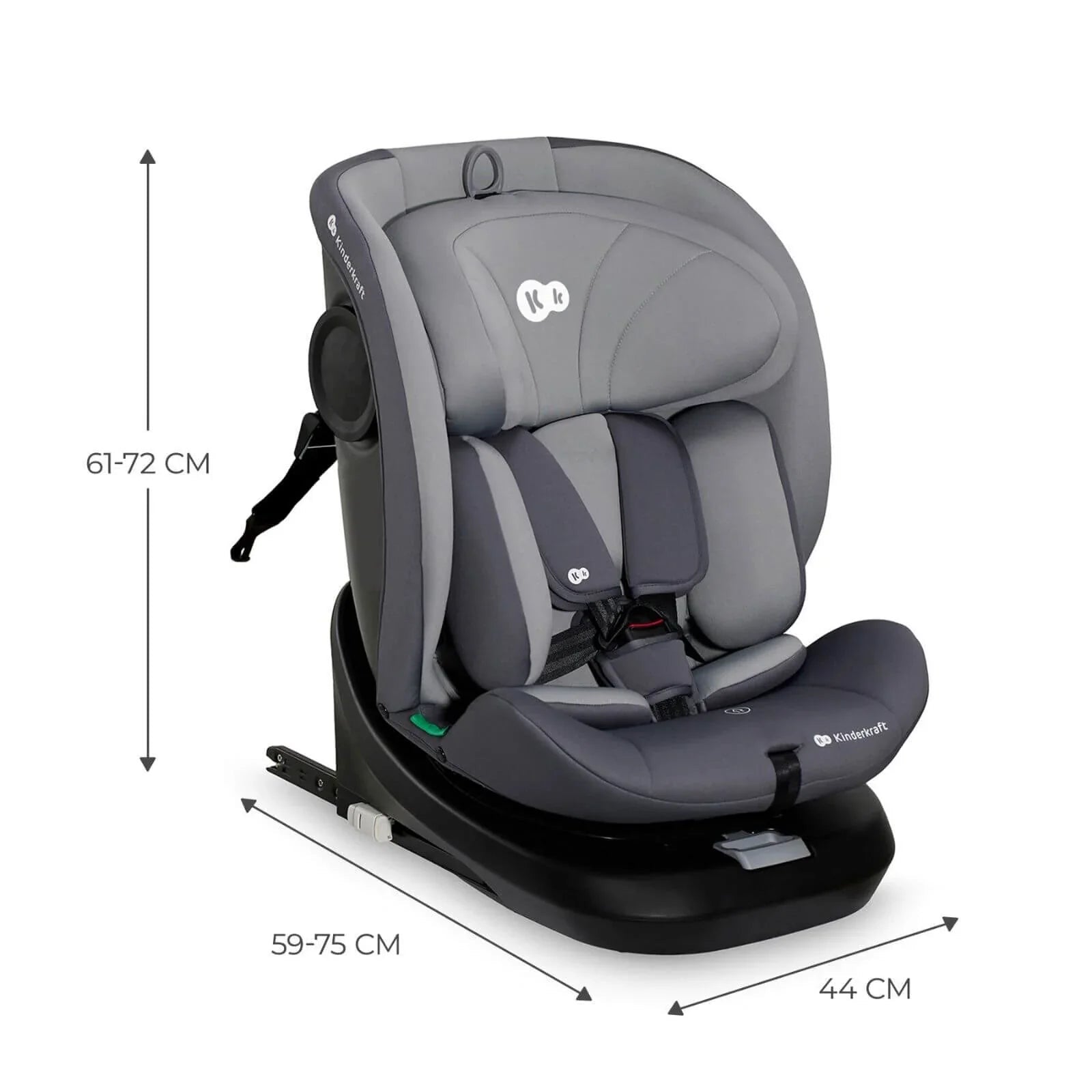 Kinderkraft i - Grow i - Size Car Seat (Birth to 12 Years) - Grey - mezetto ebebek ebebek
